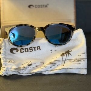 Costa Tortoise Shell Sunglasses with Blue Lenses